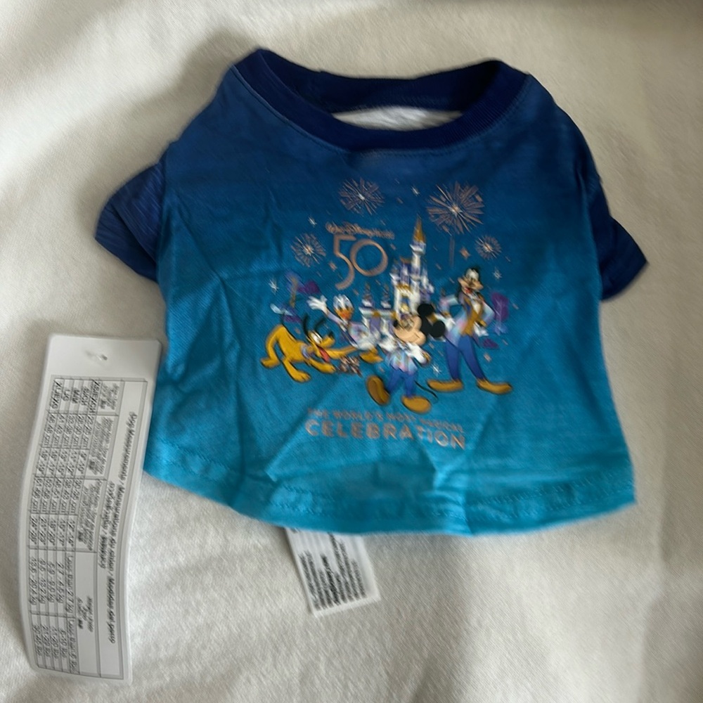 Disney 50th Anniversary Shirt For Dog. Size Small 6-10lbs NWT.